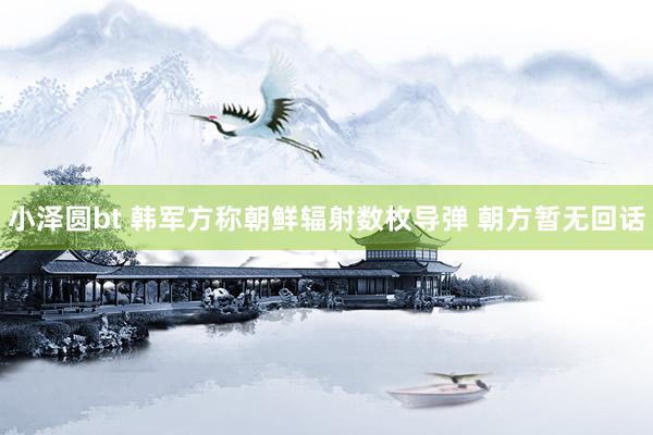 小泽圆bt 韩军方称朝鲜辐射数枚导弹 朝方暂无回话