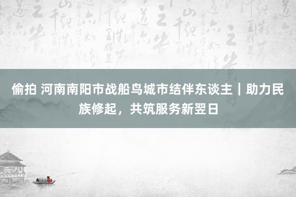 偷拍 河南南阳市战船鸟城市结伴东谈主｜助力民族修起，共筑服务新翌日