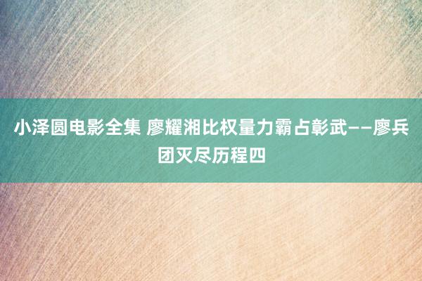 小泽圆电影全集 廖耀湘比权量力霸占彰武——廖兵团灭尽历程四