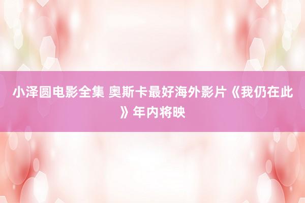 小泽圆电影全集 奥斯卡最好海外影片《我仍在此》年内将映