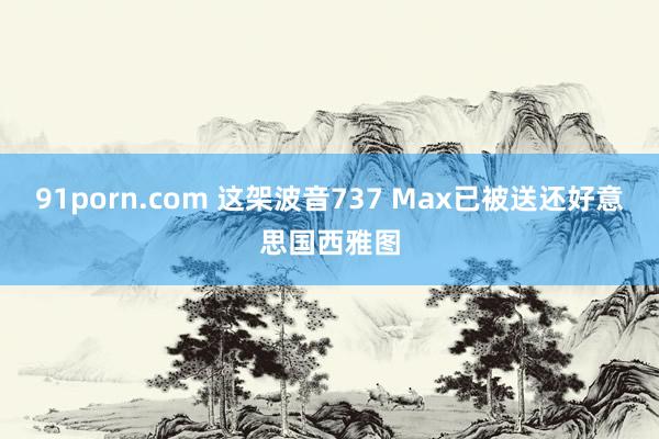 91porn.com 这架波音737 Max已被送还好意思国西雅图