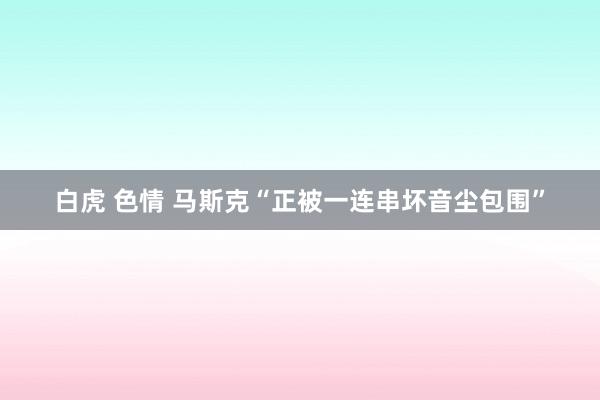 白虎 色情 马斯克“正被一连串坏音尘包围”